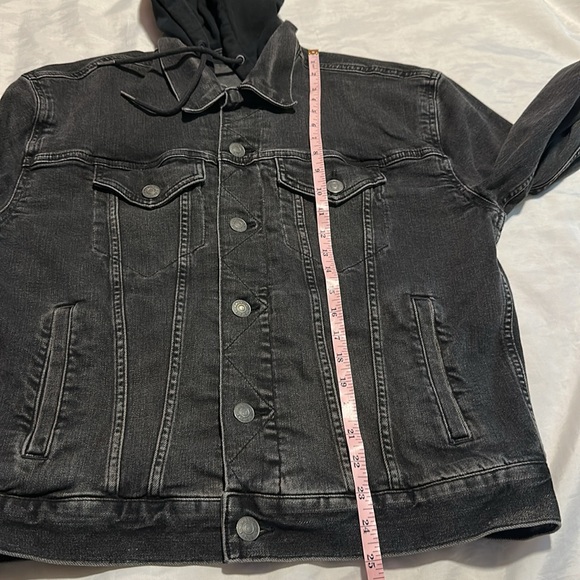 American Eagle AirFlex Thermal Lined Hooded Jean Jacket Sz M - Picture 4 of 8